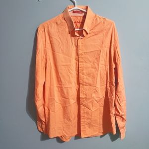 Report Collection mens orange dress shirt L